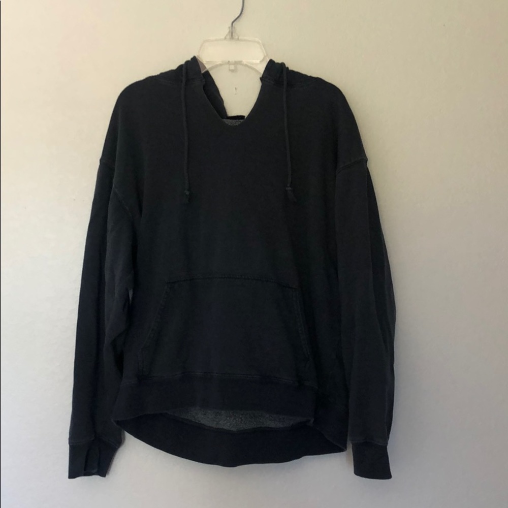 BRANDY MELVILLE V NECK HOODIE NAVY BLUE